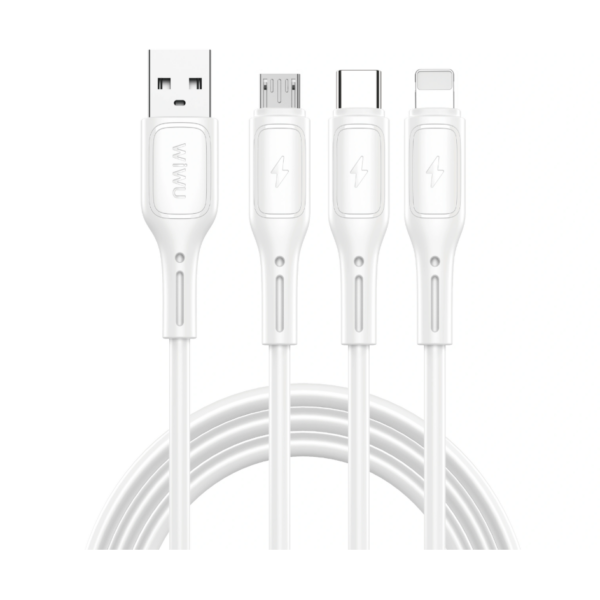 Wiwu Starlink 3 in 1 USB-a to Micro+USB-c+iphone cable